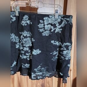 Free People Black and Blue Floral Skirt